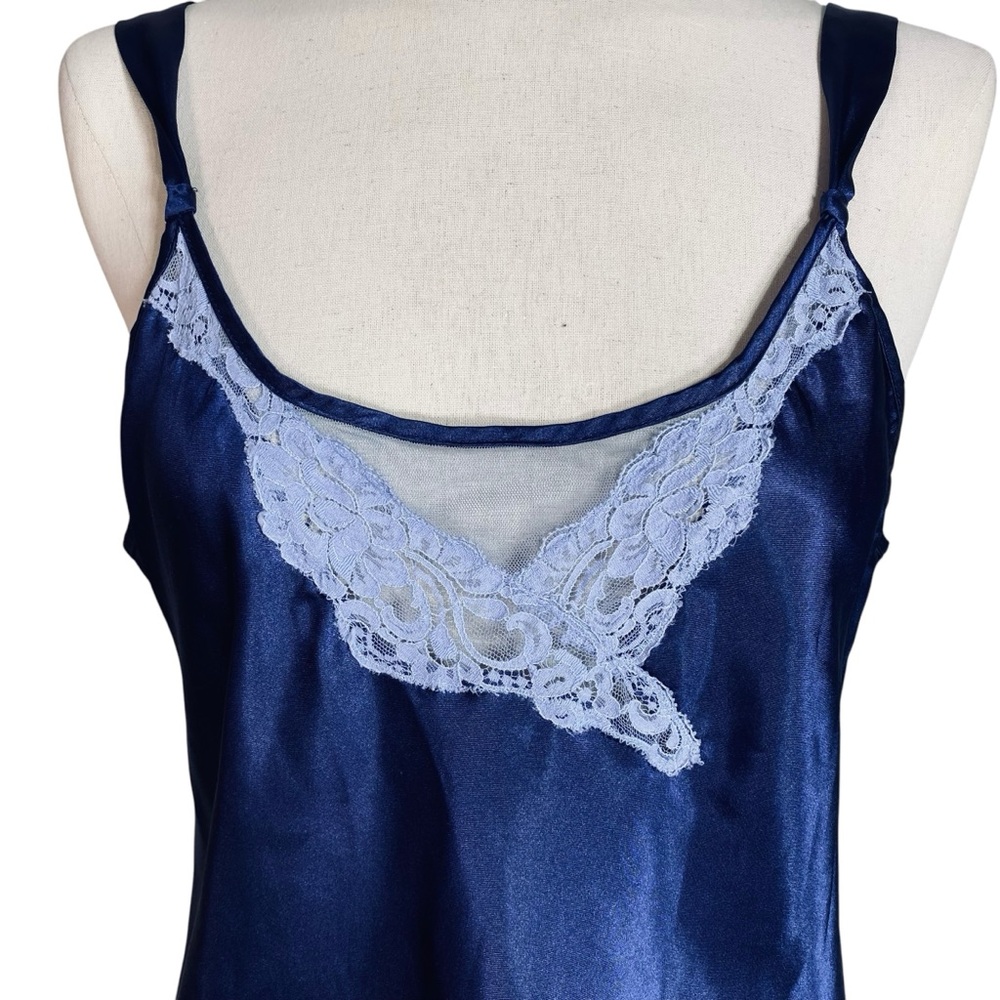 Vintage Blue Slip Dress Lingerie - Picture 2 of 6